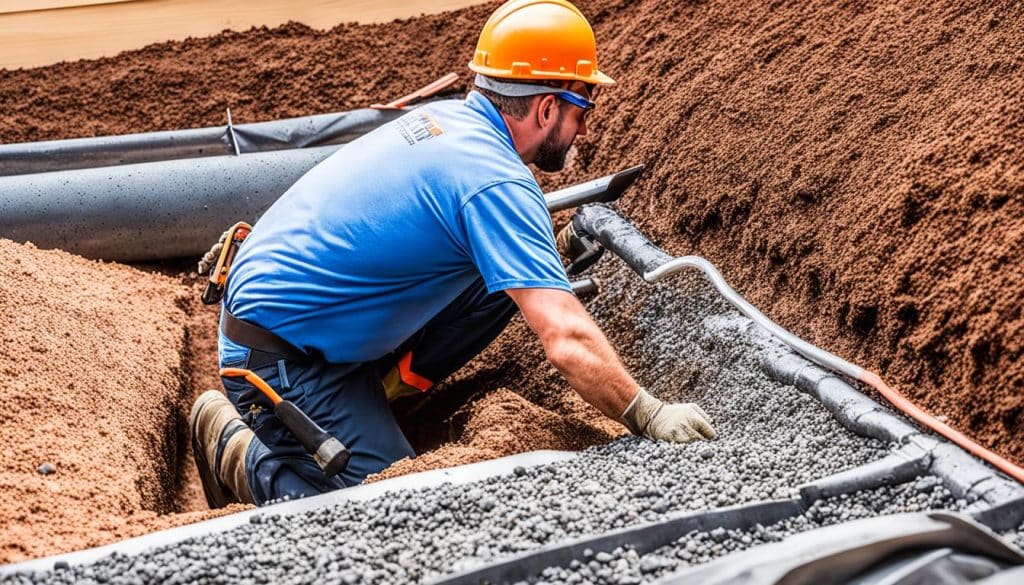 French drain installation - Water Pooling in Yard Smyrna GA